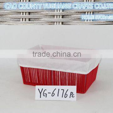 factory directly sale red cotton rope basket for fruits storing