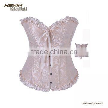 Wholesale White Lady Beauty Bright Ruffle Overbust Tummy Trimmer