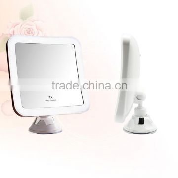 makeup mirror LED lighted suction bathroom mirror powerme