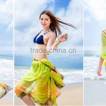 Hot Selling Summer Sunscreen Scarves Multi Wear Yellow Beach Scarf Dress photo-2