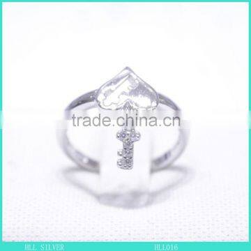 925 Sterling Silver Heart Shape Key Charming Ring Design for Girl With cz Stone photo-4