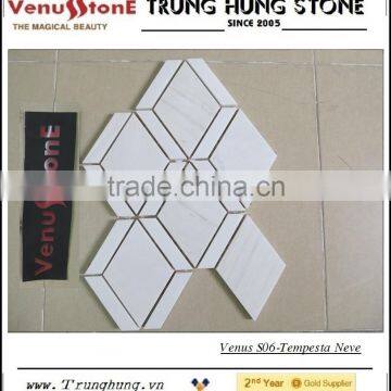 Polished White Marble Mosaic with Special Design