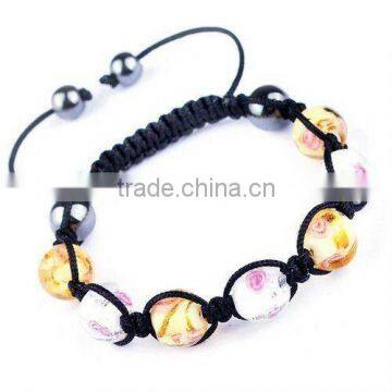 Glass ball shamballa bracelet jewelry