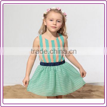 Summer dresses strips design kid cotton girls dresses small children skirt girl casual dress