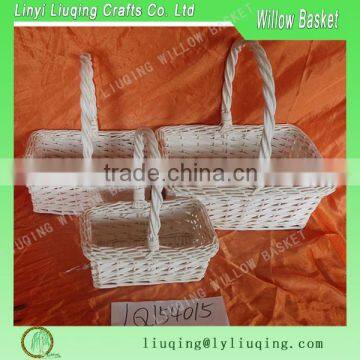 square flower baskets with handle white flower baskets