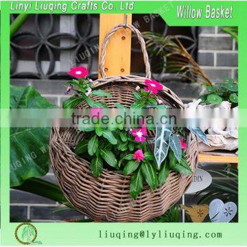 Wicker material hanging baskets for home decoration