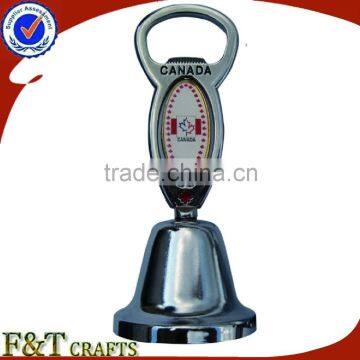 Custom and promotional metal souvenir dinner bell and bottle opener