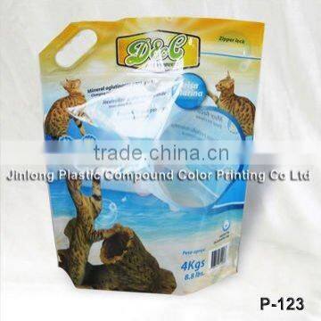 cat litter bag with plastic handle