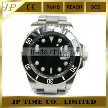 deep dive BRUSHED SOLID STEEL STRAP rotating BEZEL SAPPHIRE submarine WATCH