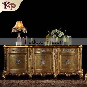 french chateau furniture - baroque hand carving leaf gilding floor cabinet-antique classic furniture cabinet