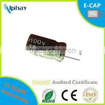 10uF 100v 6.3X11 20% aluminum electrolytic capacitor