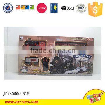 Battery operated plastic toy railway train set toy