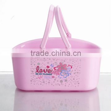 High Quality Plastic Basket, Plastic Basket With handle,Red Plastic Shopping Basket