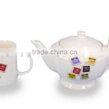 Porcelain Bone China Tea Pot and Mug