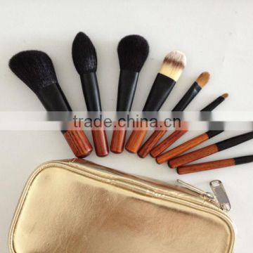 top quality 9 pieces cosmetic make up brush set,goat hair brushes