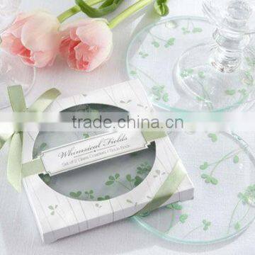 Round Shape Glass Coaster Wedding Favor Gifts