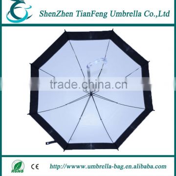 hot sale fashion straight umbrella with auto open acrylic crook handle and strong windproof shaft