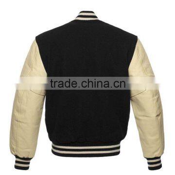 2015 Fashion Leather Varsity Jacket Wholesale ,Wool Leather Varsity Jacket Letterman Baseball Jacket photo-2