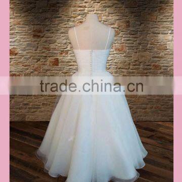 Tea Length Polyester Organza Princess Prom Dress photo-3