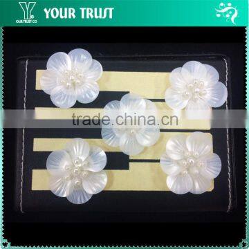 One Big Pearl Six Small Pearl White Sequin Applique Patch