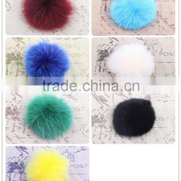 2015 Furs Fluffy Genuine 8-15cm Colorful Fox Fur Keychain