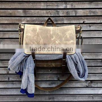 Custom high quality waxed canvas messenger bag