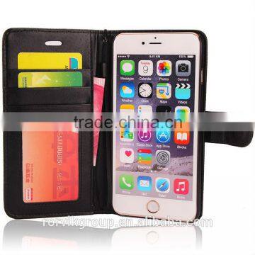 Book style Leather Case For iphone 6 plus with crad holder