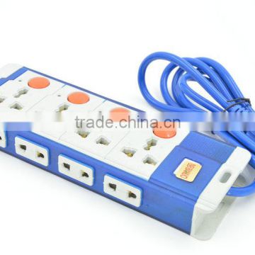 8 gang Module Design Convenience power strips with individual switch and wall fixing lugs