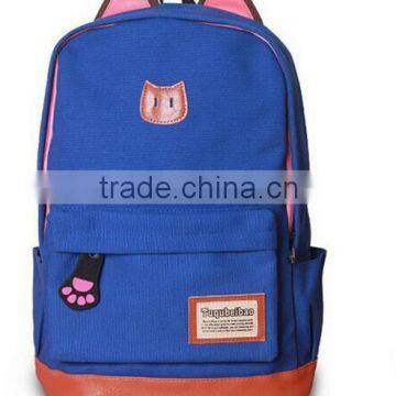 Campus Girl Women Cartoon Cat Ear Shoulder Bag Backpack Schoolbag Women Canvas Backpacks Travel Hiking Bags Rucksack