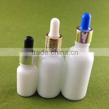 30ml white porcelain bottles for cosmetic with aluminum cap/cosmetic glass bottle 30 ml