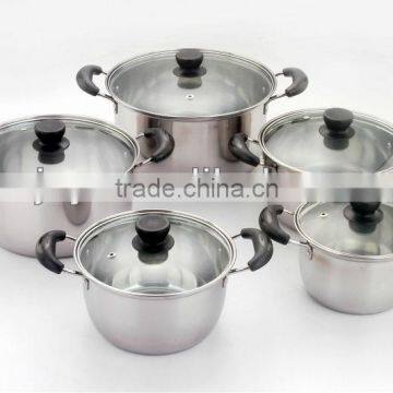 10 Pcs Stainelss Steel Kitchenware Soup Pot Sets