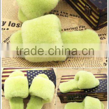 Wholesale Women Colorful Sheep Fur Flip Flop Slipper With Color Choices photo-3