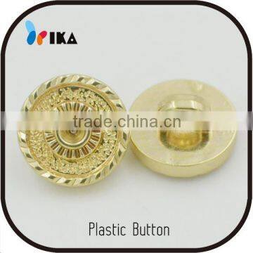 flat plating metal plastic button top grade ABS button for overcoat