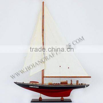 ENDEAVOUR YACHT MODEL, HIGH QUALITY WOOD CRAFT, WHOLESALE NAUTICAL DECOR, VARIOUS COLORS