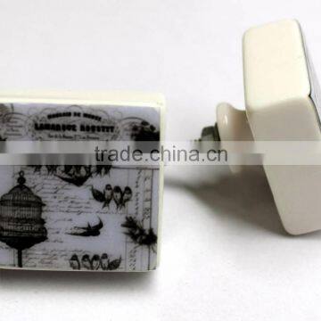 Designer Printed Ceramic Drawer Pull Knobs With Metal Fittings photo-4