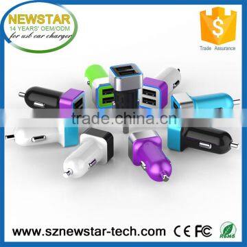 Metal frame dual port 4.8A smart output mini usb car charger