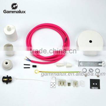 Spray Painting White Ceiling Rose / Braided Iron Lamp Holder Pendant Light Fitting Kit photo-4