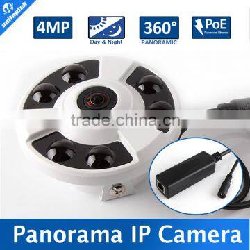 180/360 Degree Wide Angle NightVision 4MP Fisheye Panorama IP Camera With POE Port