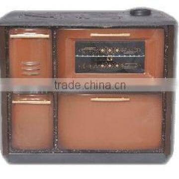 wood burning enamel cooker with cast iron top