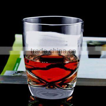 Hand blown design glass cup,thick drinking glass