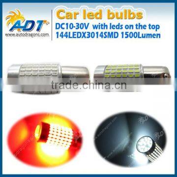 1156 144W Car Smd Led Bulb 3014 Smd Ba15s Car Led Bulb With Lens Super White photo-3