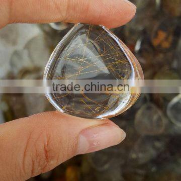 Rutilated White Crystal Quartz Stone Pendants Gems