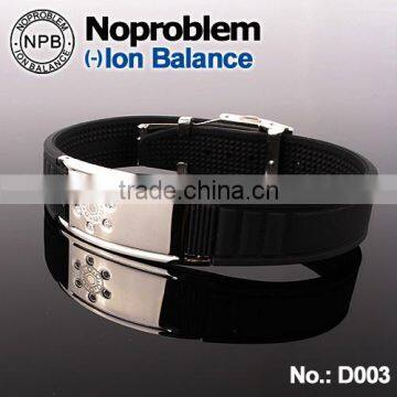 Noproblem D003 vintage jewelry sport man silicone magnetic titanium bracelet