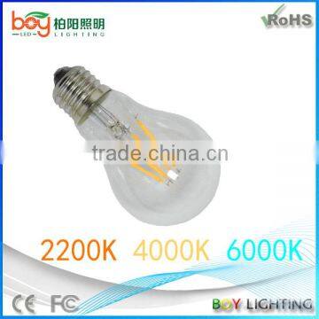 Newest design led filament bulb 6000k A60 led filament lamp