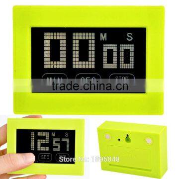 Cooking Timer Touch Screen Clock Digital LCD Kitchen Sport CountDown Green 99 Minute Hot Sale
