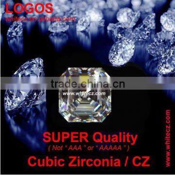 SUPER QUALITY CUBIC ZIRCONIA HAND CUT CZ, CZ STONES ASSCHER SHAPE SYNTHETIC DIAMONDS LOOSE GEMSTONE ( NOT MACHINE CUT CZ )