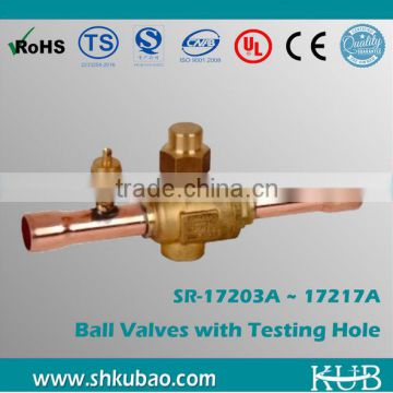 New standard brass ball valve with testing hole SR-17202A 1/4 inch 6cm welding wholesale and retail