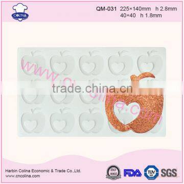 Apple shape garnishing sheet cake decoration silicone chocolate mould