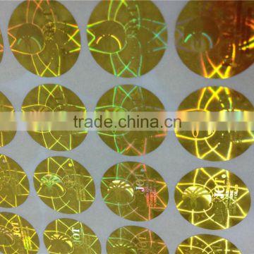 Excellent quality Glossy Lamination Gold color Custom hologram sticker