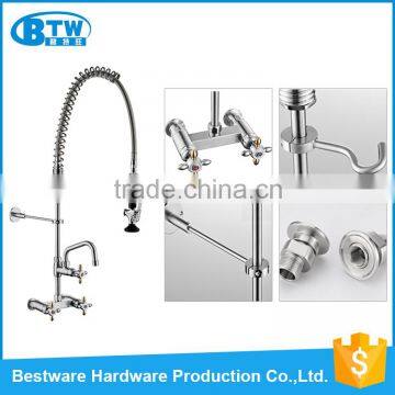 Factory OEM&ODM Commercial Pre-rinse 304 Stainless Steel Hot Cold Water Mixer Kitchen Faucet photo-2